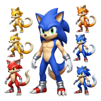 Anthro Sonic-Vernid-WickerBeast-Protogen-Primagen-Fakémon Full Body sticker