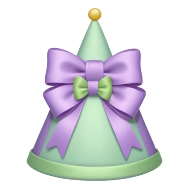 birthday hat with a bow, pastel green and lilac sticker