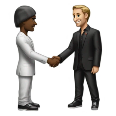 Macron shaking the hand of Tupac sticker