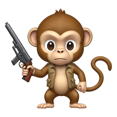Monkey with a gun sticker
