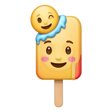 cool emoji with a popsicle, laid-back expression sticker
