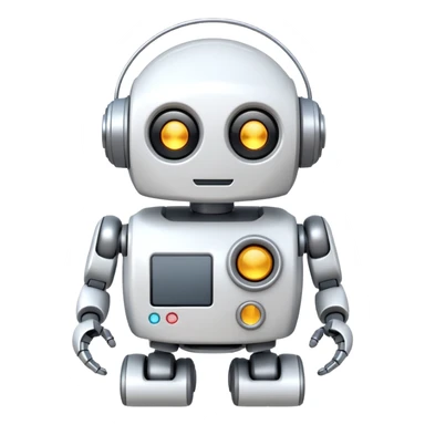 robot cartoon simple kid toy white innocent funny gudget chatGPT round adorable music_lover sticker