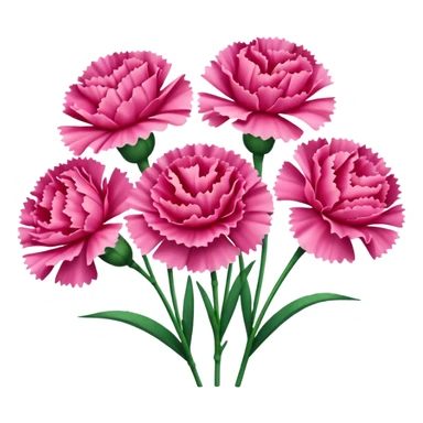 Carnation flowers in a line sticker