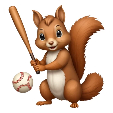 Squirrel playing baseball  sticker
