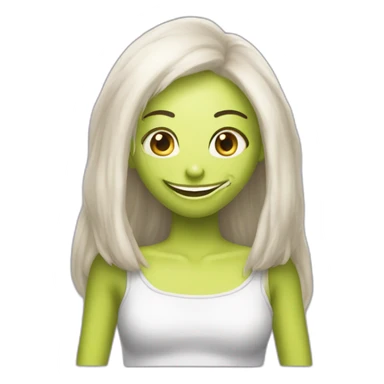 Alien fille bolnde rire sticker
