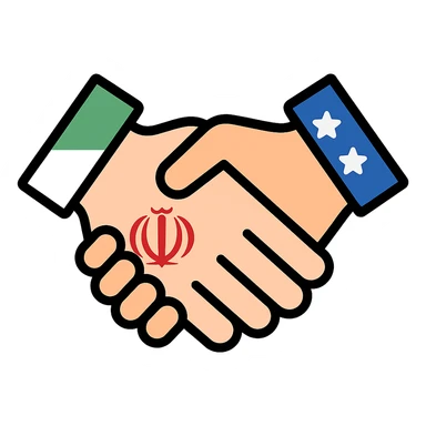 iran and america shaking hand sticker