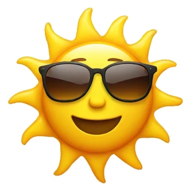 Sun with sunglasses  sticker