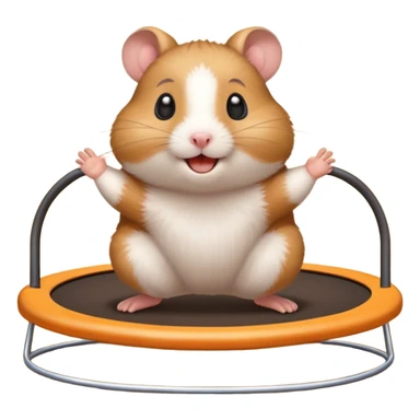 happy hamster on a trampoline sticker