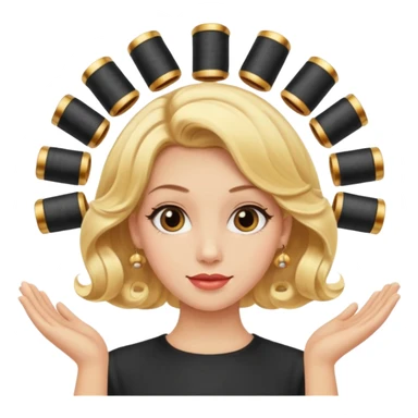 hair with golden hair rollers sticker