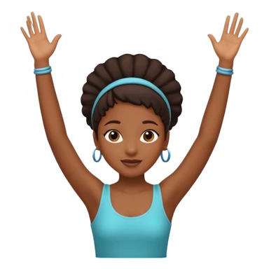 Black girl dancing with hands in the air sticker