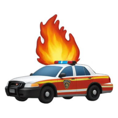on fire police car sticker