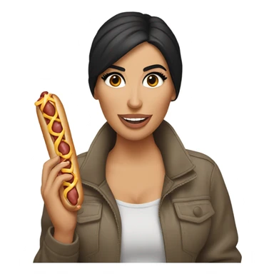 kim kardashian eating a hotdog sticker