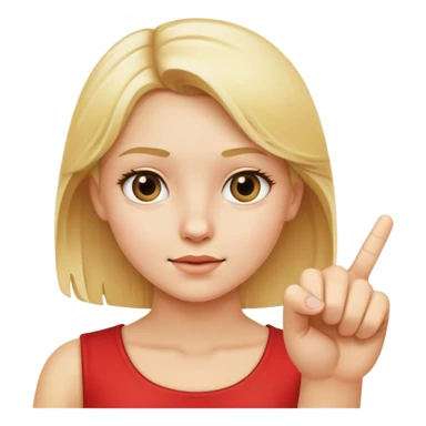 Blond girl raising a finger  sticker