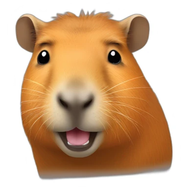 Un capybara avec une orange sur la tête sticker