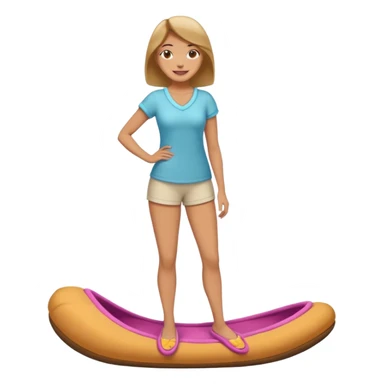 woman model standing on foot with cushion slippers sticker