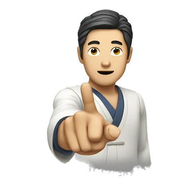 japanese man pointing index finger sticker