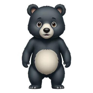 black bear with a white snout  sticker