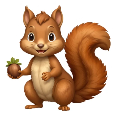 smile Squirrel with acorn, full body sticker