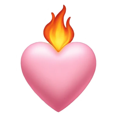 light pink heart and fire sticker