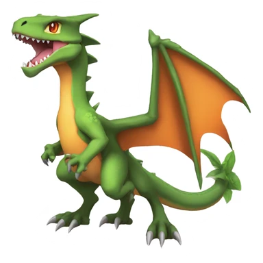 Colorful Edgy Cool Legendary Chibi-Charizard-Greymon-Flygon-Velociraptor-Pokémon sticker