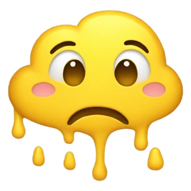 A yellow puddle with a Emoji Face  sticker