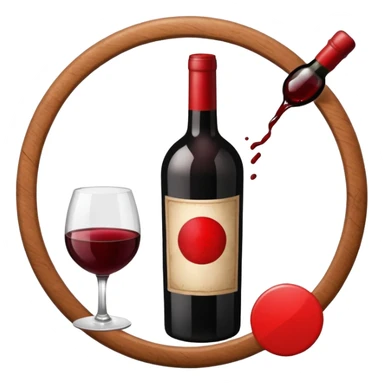 I want an emoji that describes that no drinks allowed but with wine sticker