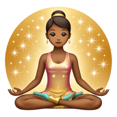 silhouette in lotus pose with sparkles sticker