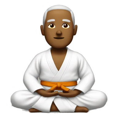 wise karate sensei full body meditating sticker