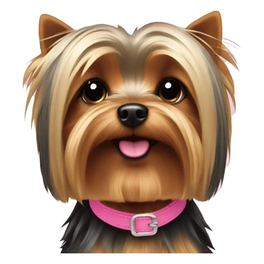 Yorkie with pink how sticker