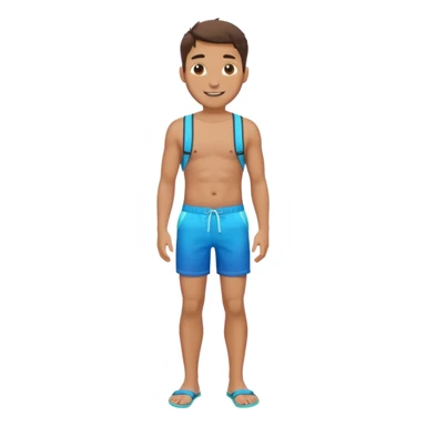 a man in Bermuda shorts as a swimsuit full body sticker