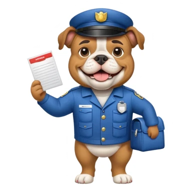 bulldog ingles adult mailman sticker