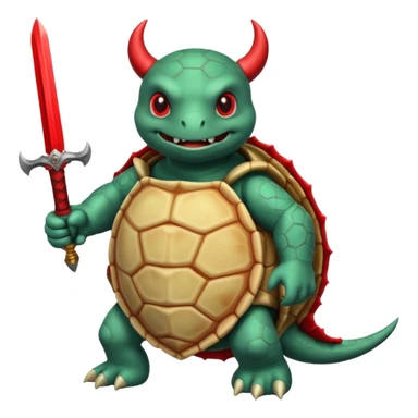 A devil in a turtle carapace add devil sword sticker