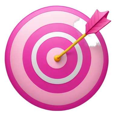 a pink target with an arrow in the middle of it sticker