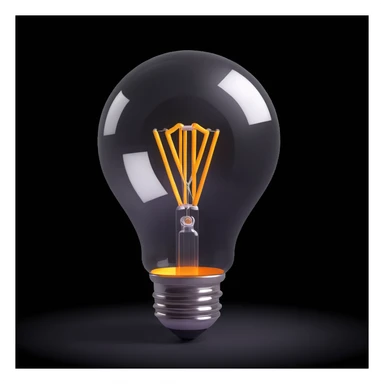 smart lightbulb, 3D realistic, soft shadows, on white sticker