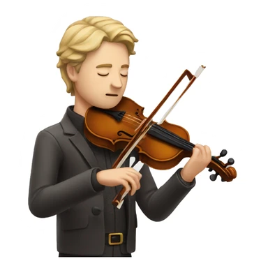 white man playing the violon with eyes closed sticker