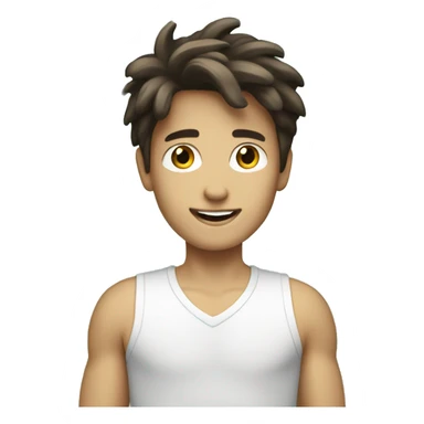 a white boy with dark brown hair and a lot of money using the computer sticker