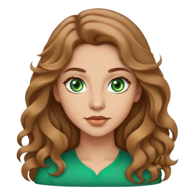 Woman green eyes light brown and wavy long sticker