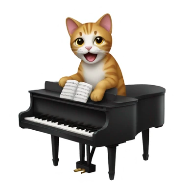 Cat playing piano  sticker