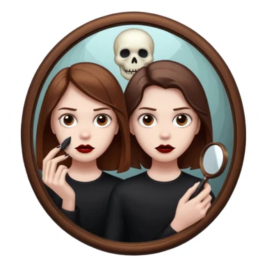 Spooky killer on mirror behind me sticker