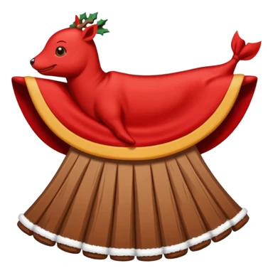 Crear un "Tió de Nadal - Cagatió" tipo Emoji Típico de Cataluña: Es un tronco con dos patas delanteras, una manta roja y marrón a cuadros que lleva una barretina catalana y tiene cara simpática. sticker