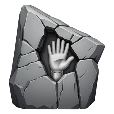 Large vertical opening with an upside down rock and roll hand sticker