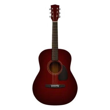 dark red acoustic guitar sticker