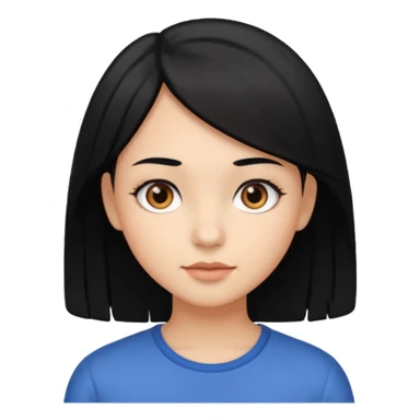 chica con pelo  negro y media melena y ojos marrones sticker