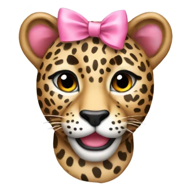 Leopard with pink bow sticker