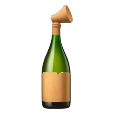 Cork popping off prosecco bottle sticker
