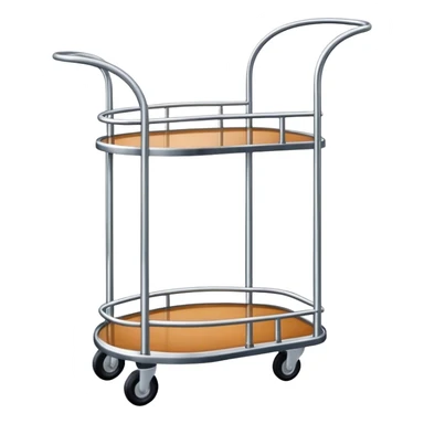 a tall hotel trolley with only one platform at the bottom and curved arch at the top sticker