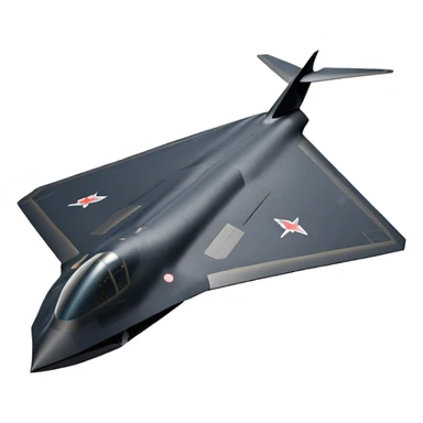 B-2 Spirit bomber - Northrop B-2 (Model Year: 2021) (Iconic colour: Stealth black) - A sleek, stealth bomber with smooth, angular contours and a matte jet-black finish. Emphasize a futuristic, minimalist design with a seamless fuselage, low-profile wings, and an overall intimidating stealth aesthetic. sticker