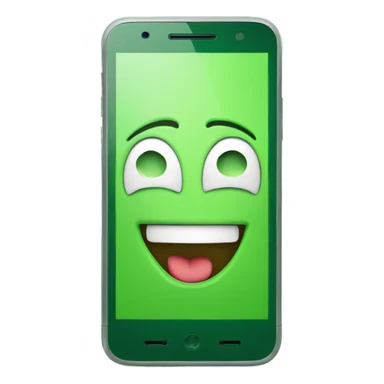 Green smartphone feeling happy sticker