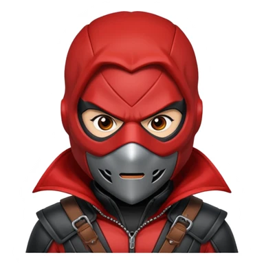 red hood with mask sticker