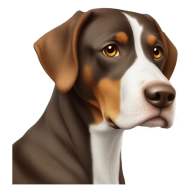 Appenzeller Viszla Mix Schwarz braun mit einem einzigen weißen fleck auf der brust sticker